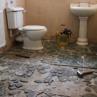 Removing old floor tiles wall tiles suites for new bathroom