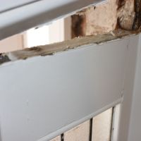 Dry rot inside wood door frame