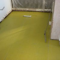 Flooring membrane restored bathroom