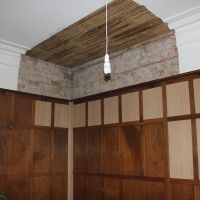 Renovated rotted wood panelling