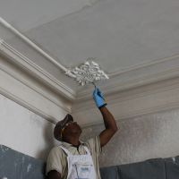 Restored decorative plaster ceiling
