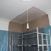 Scratchcoat restored dry rot ceiling