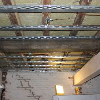 Soundproof insulation and resilient bars installed