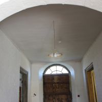 Hemp lime plastered and lime paint ceiling