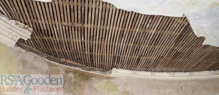 Ceiling laths for plaster restored