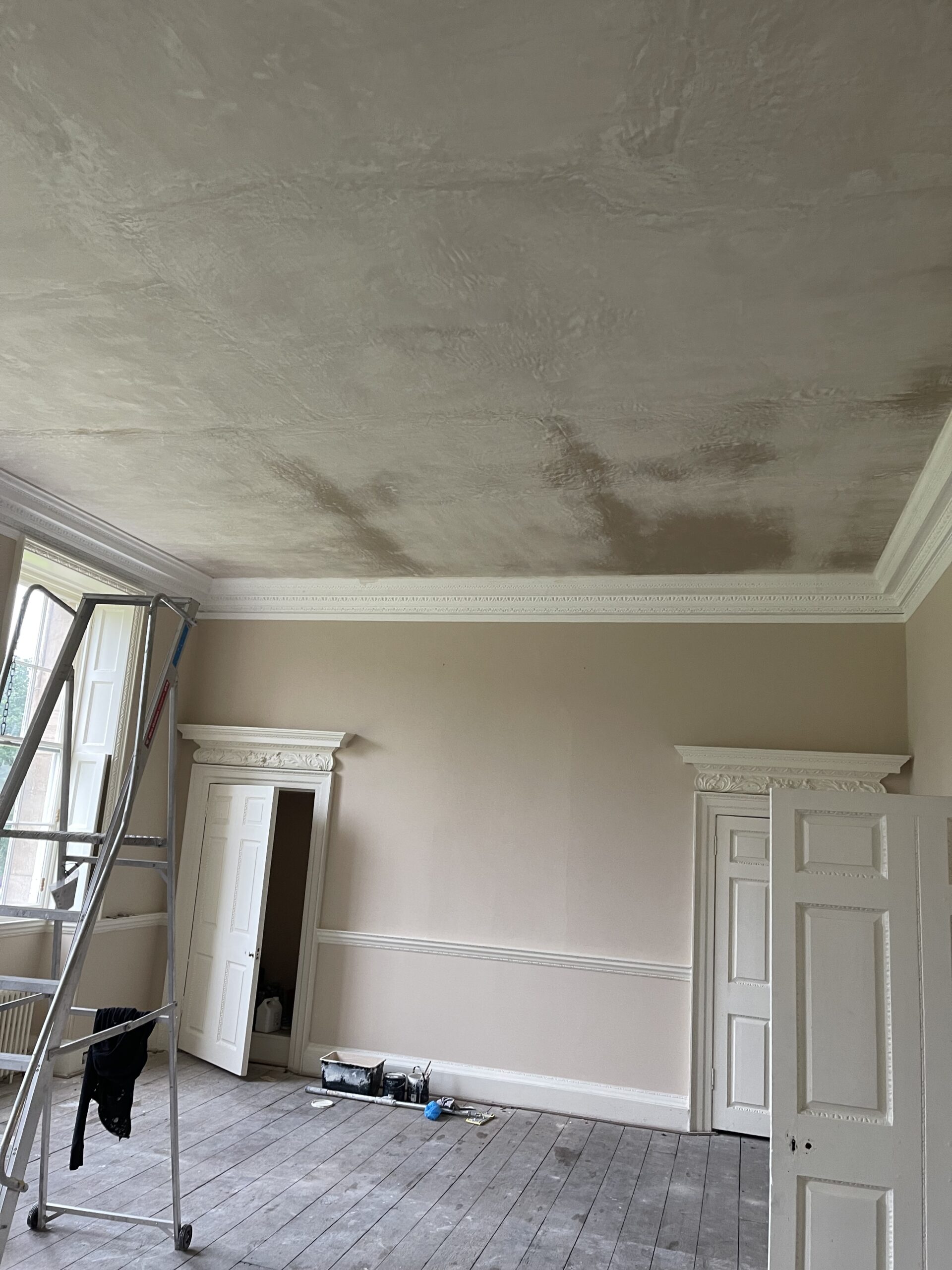 Lime plaster to walls and ceiling
